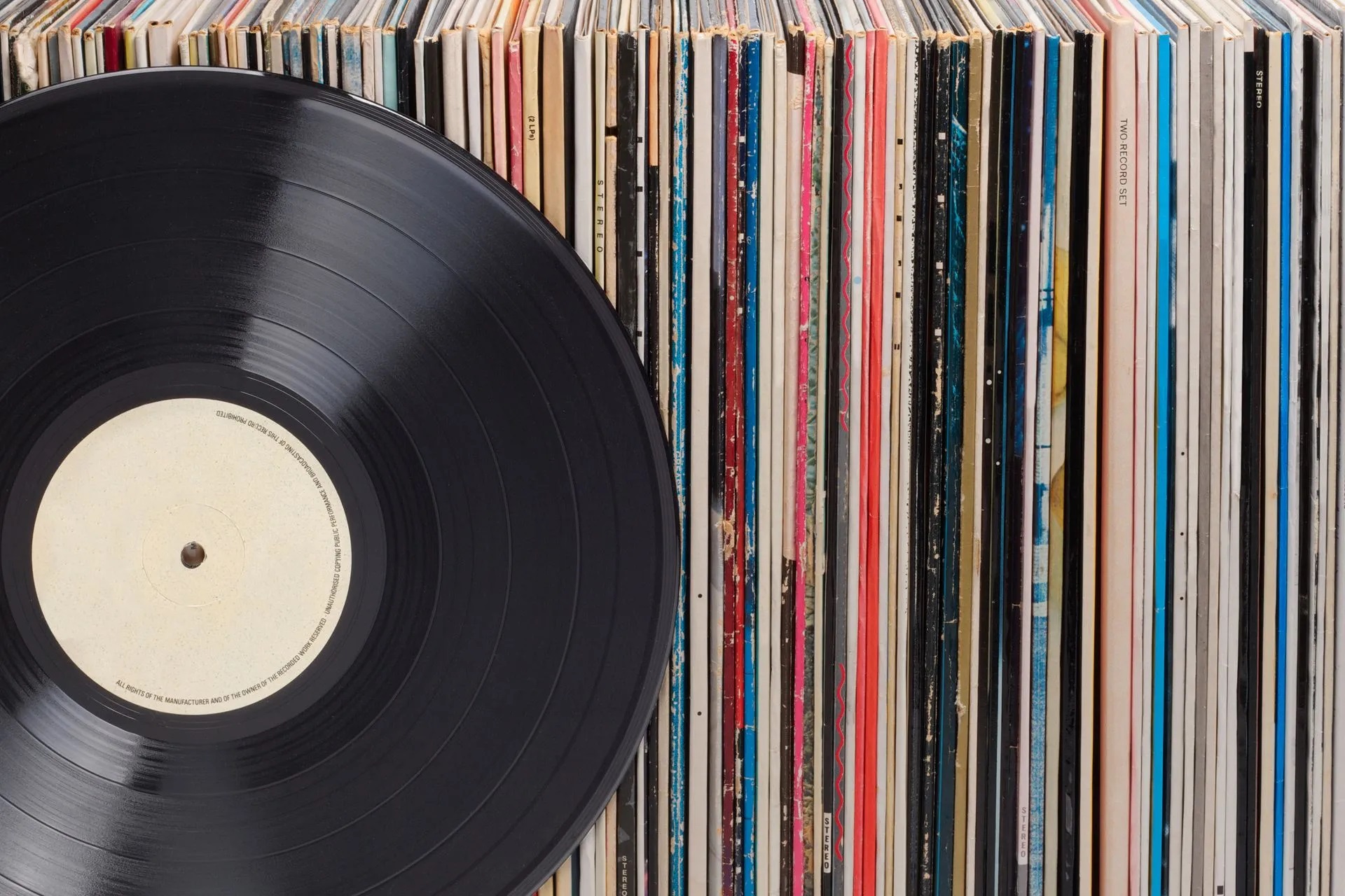 Image of vinyl records stacked together